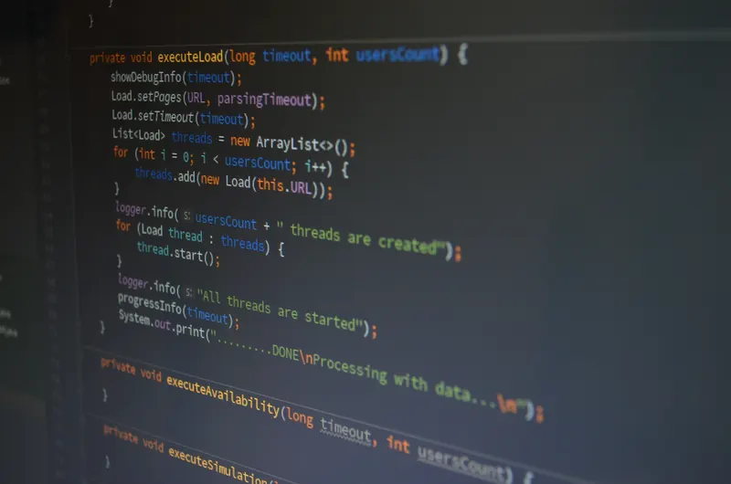 Monitor displaying programming code