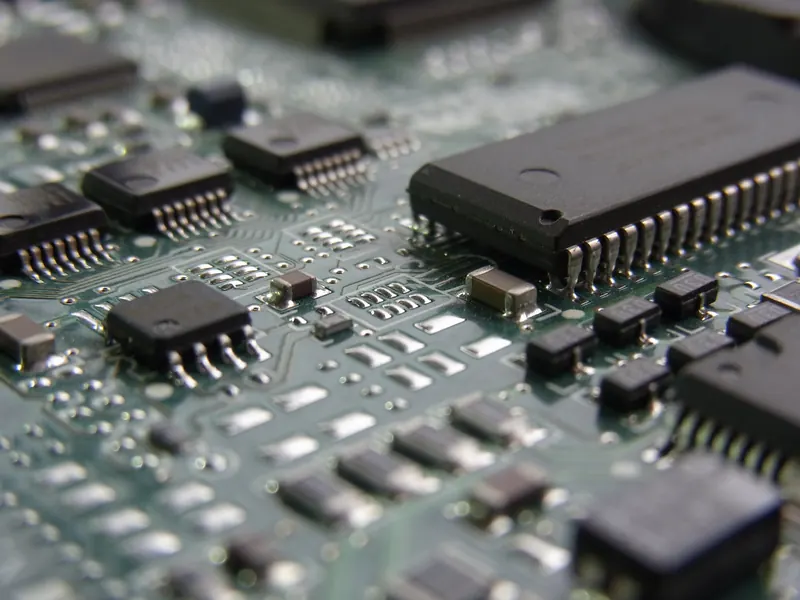 Close-up of a computer motherboard